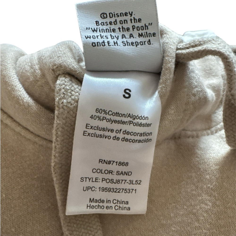 Disney Winnie The Pooh Women's Soft Long Sleeve Hoodie Embroidered, Small - Picture 8 of 8